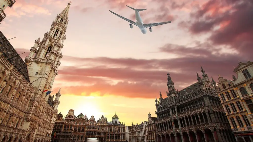 Airplane over Brussels