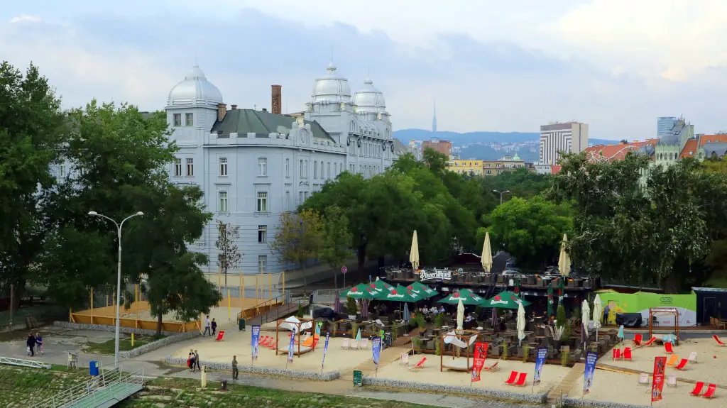 Beach Bar on the Banks of Danube Bratislava