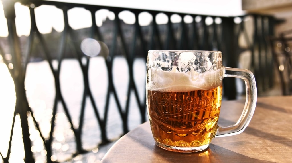 Beer on a Sunny Terrace in Prague