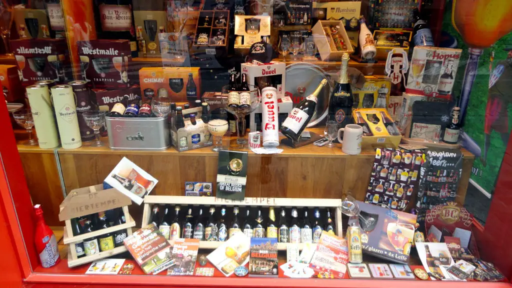 Belgian Beer Varieties in a Brussels Shop