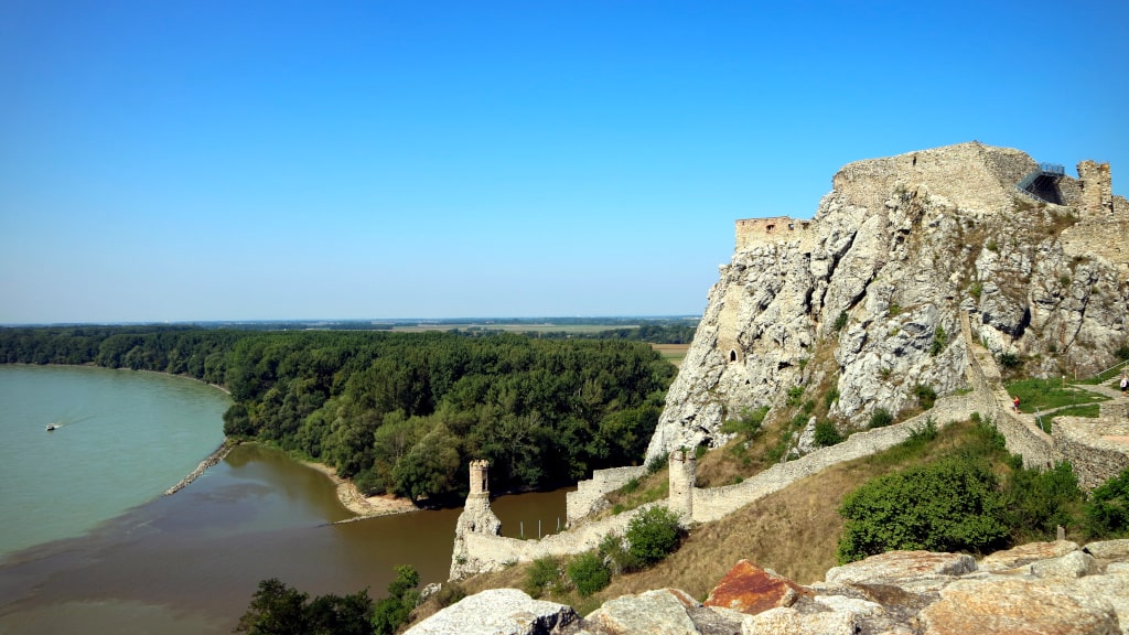 Danube River and Morava River at Devin Castle Bratislava
