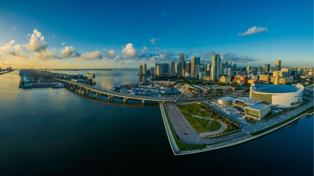 Miami Cityscape and Sea