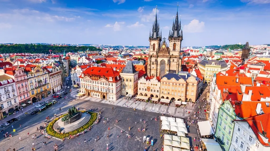 Old Town Prague Aerial