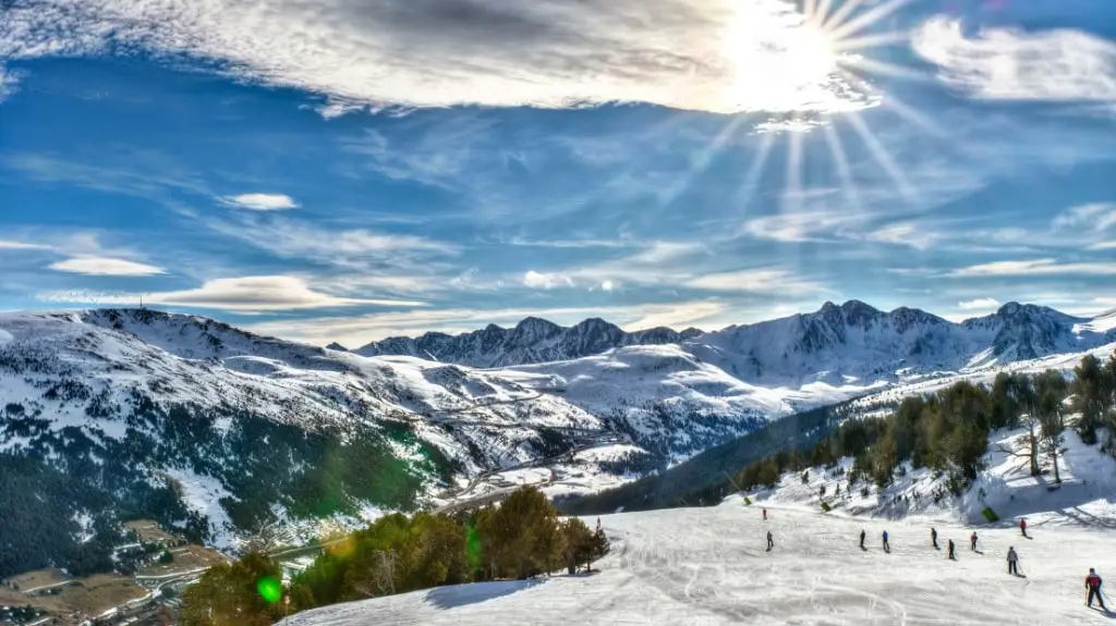 Skiing in the Pyrenees Andorra