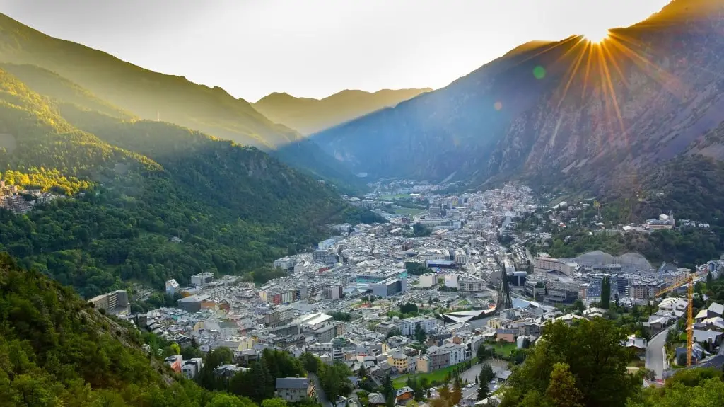 Sun over Andorra de Vella